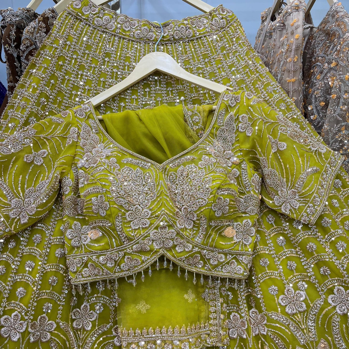 Delightful yellow Crop top Lehenga