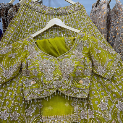 Delightful yellow Crop top Lehenga