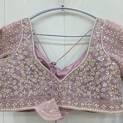 Elegant Sky blue Crop top Lehenga