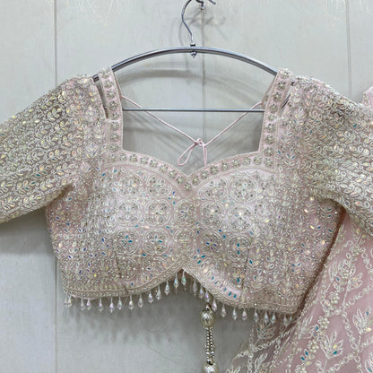 Amazing pink monotone Crop top Lehenga