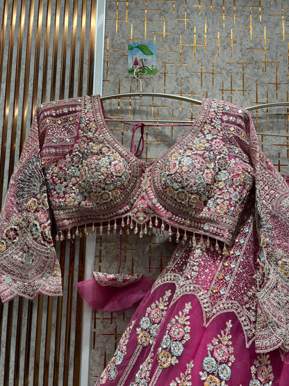 Lavishing orange peacock Crop top Lehenga