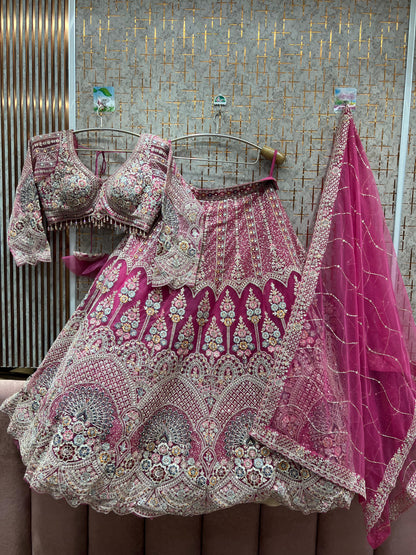 Lavishing orange peacock Crop top Lehenga