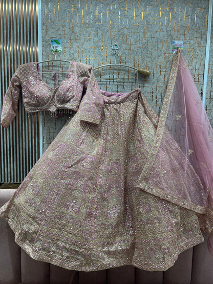 Amazing pista green Crop top Lehenga