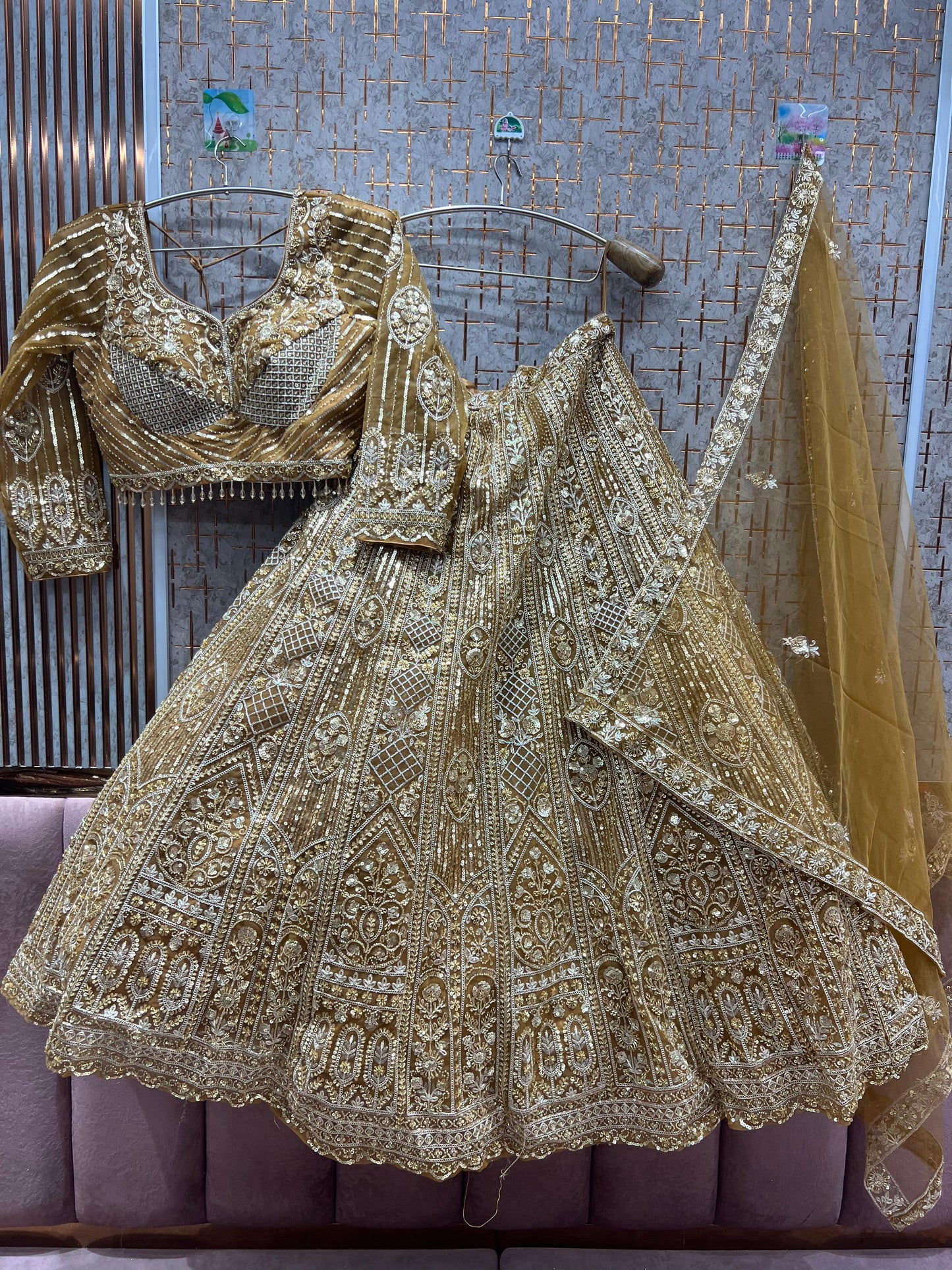 Attractive Navy blue Crop top Lehenga