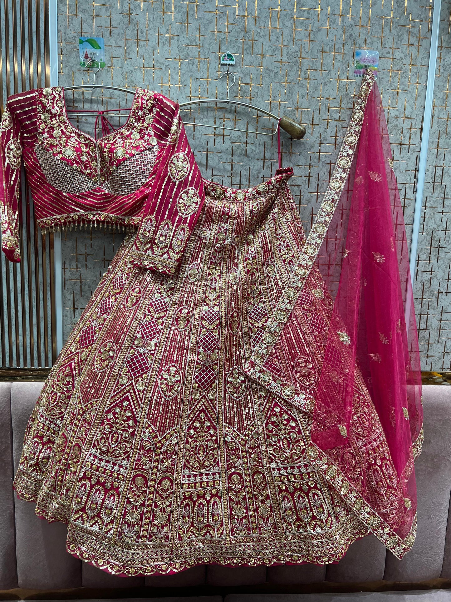 Attractive Navy blue Crop top Lehenga