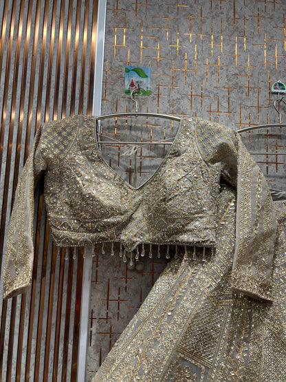 Amazing pista green Crop top Lehenga