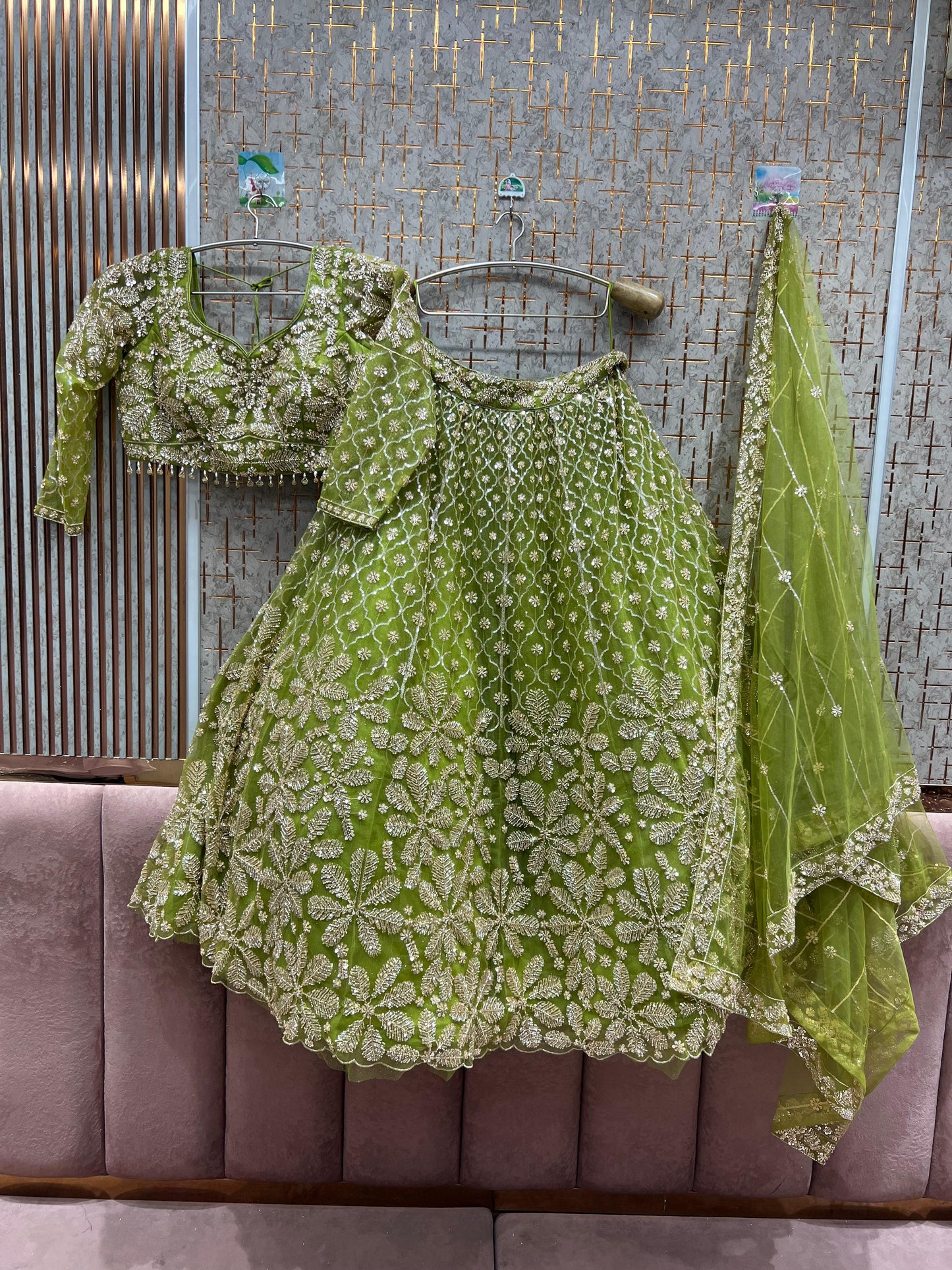 Gorgeous Lavender Floral Crop top Lehenga