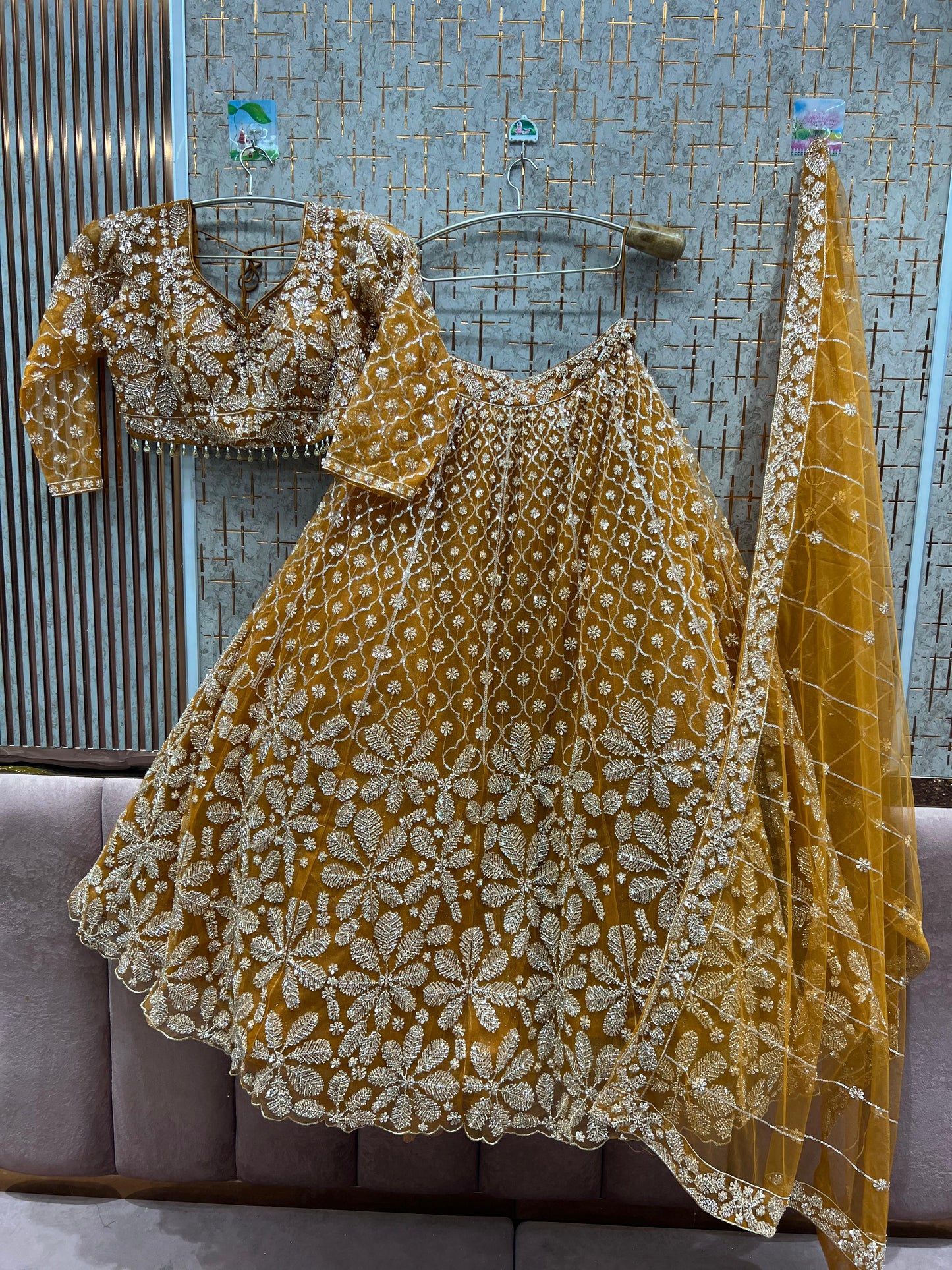 Gorgeous Lavender Floral Crop top Lehenga