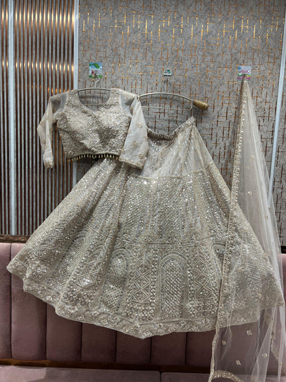 Pretty Lavender Crop top Lehenga