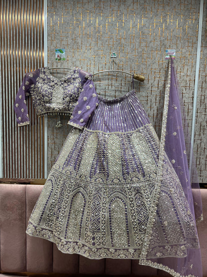 Pretty Lavender Crop top Lehenga
