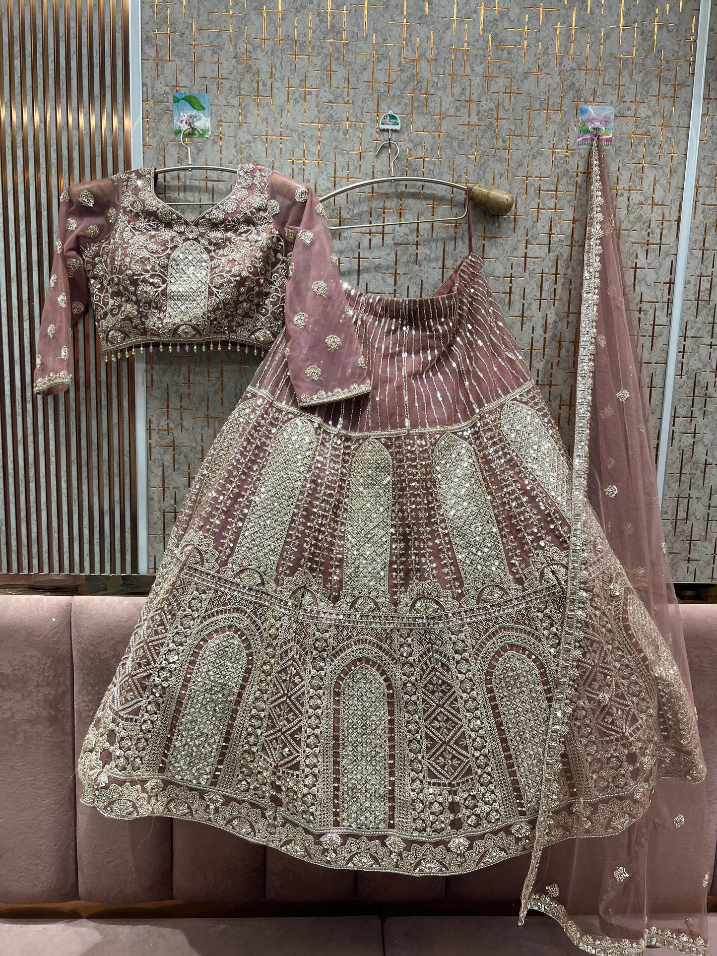 Pretty Lavender Crop top Lehenga