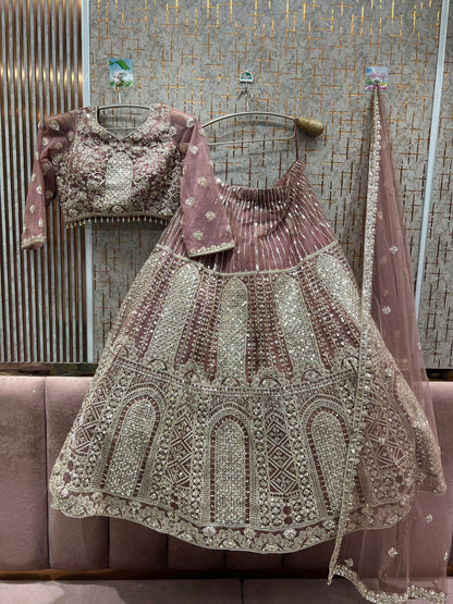 Pretty Lavender Crop top Lehenga