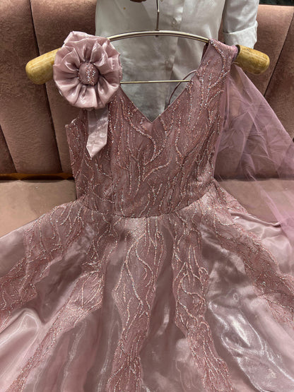 Something different peach Sequins gown