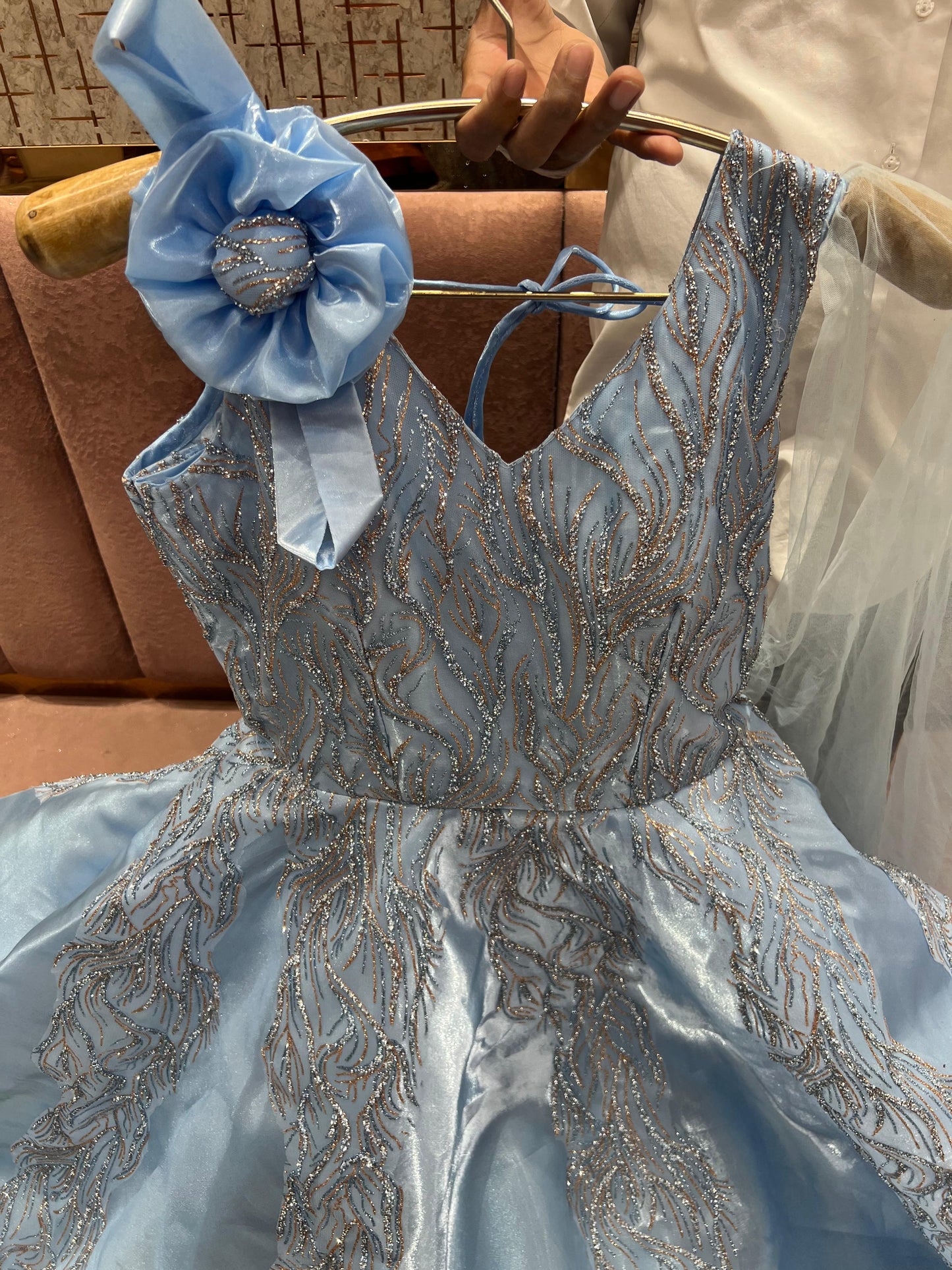 Something different peach Sequins gown