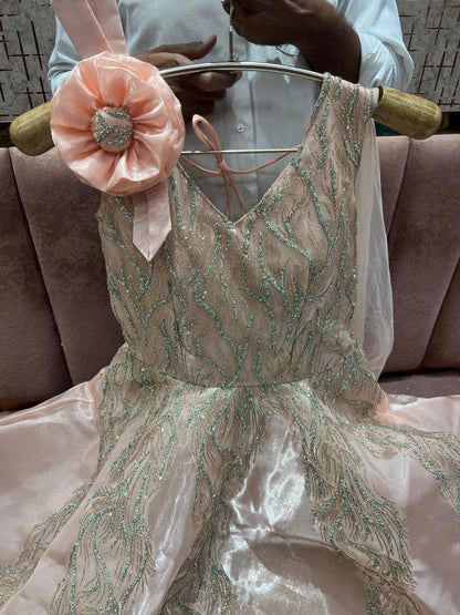 Something different peach Sequins gown