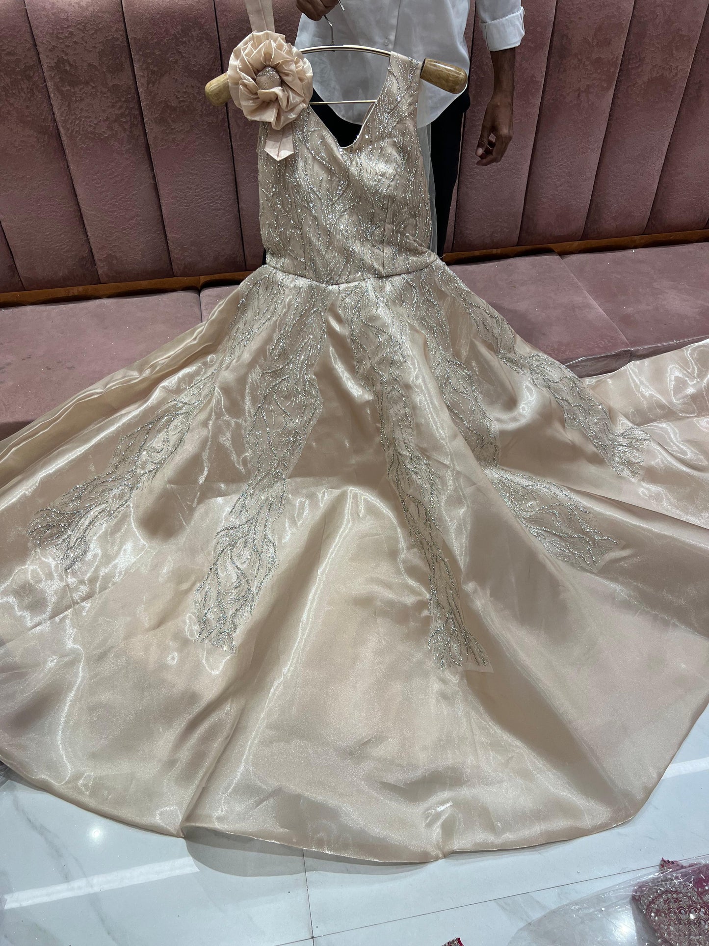 Something different peach Sequins gown