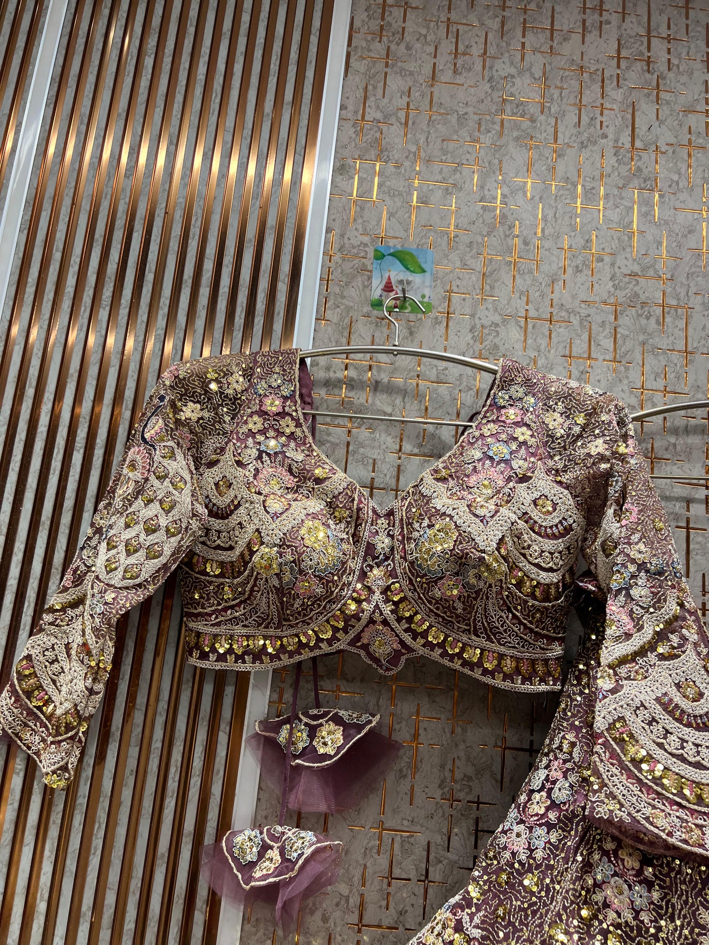 Something different Light pink peacock crop top Lehenga Happy Customer