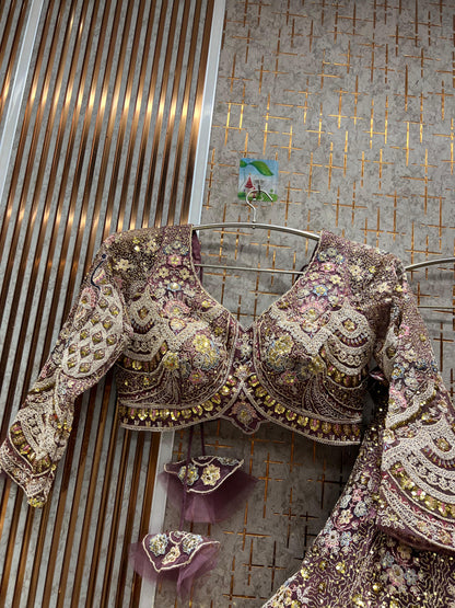 Something different Light pink peacock crop top Lehenga Happy Customer