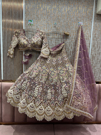 Something different Light pink peacock crop top Lehenga Happy Customer