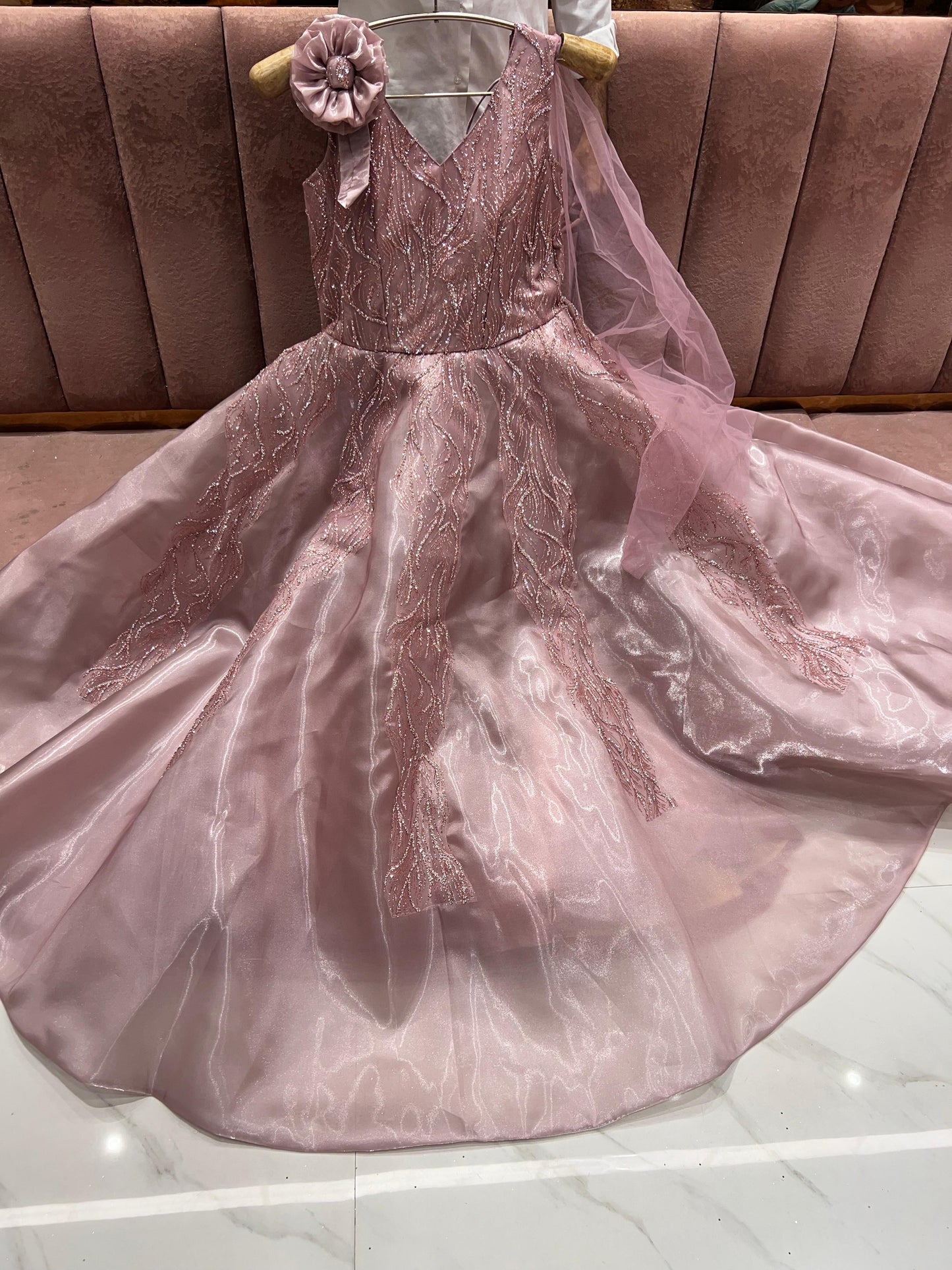 Something different peach Sequins gown