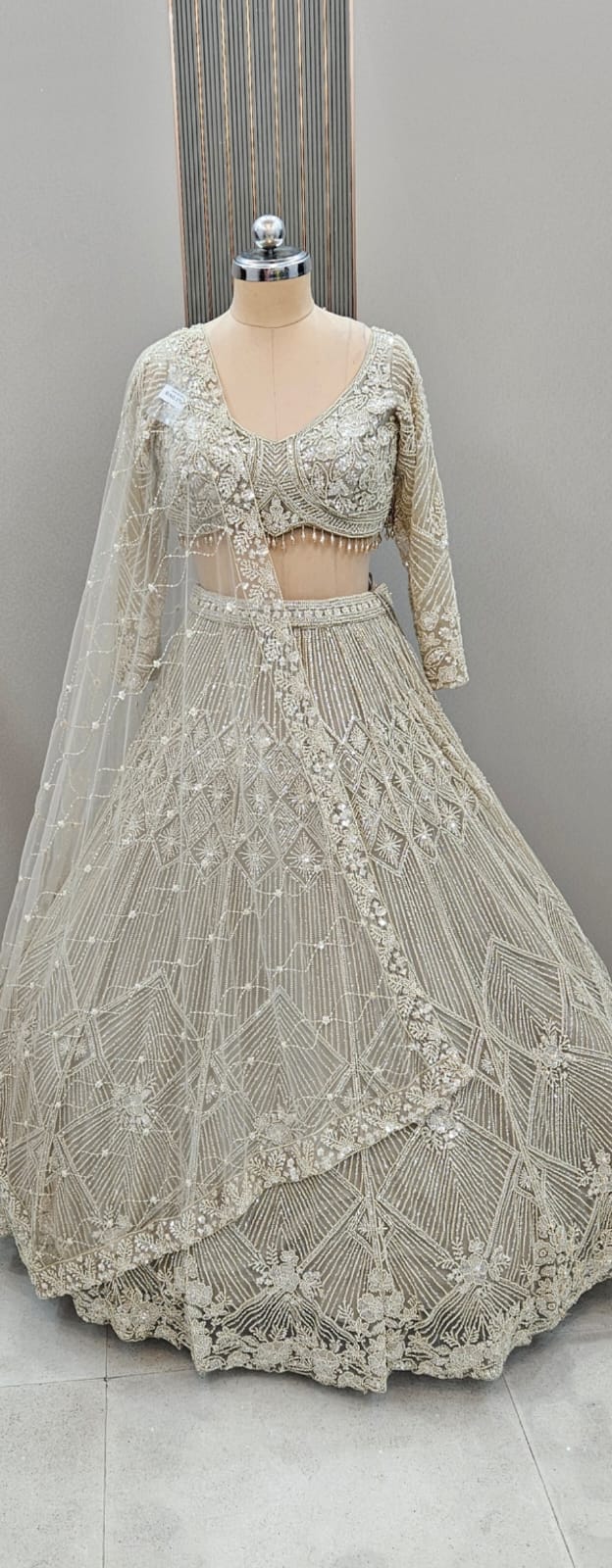 Designer Black Sequins Crop top Lehenga