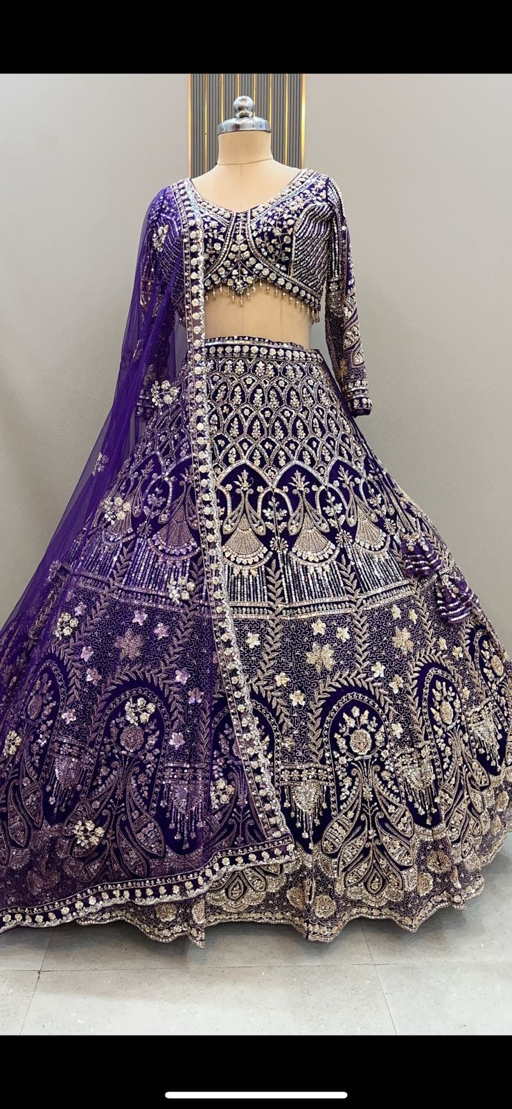 Eye catching orange Crop top Lehenga