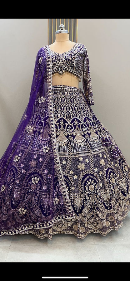 Eye catching orange Crop top Lehenga