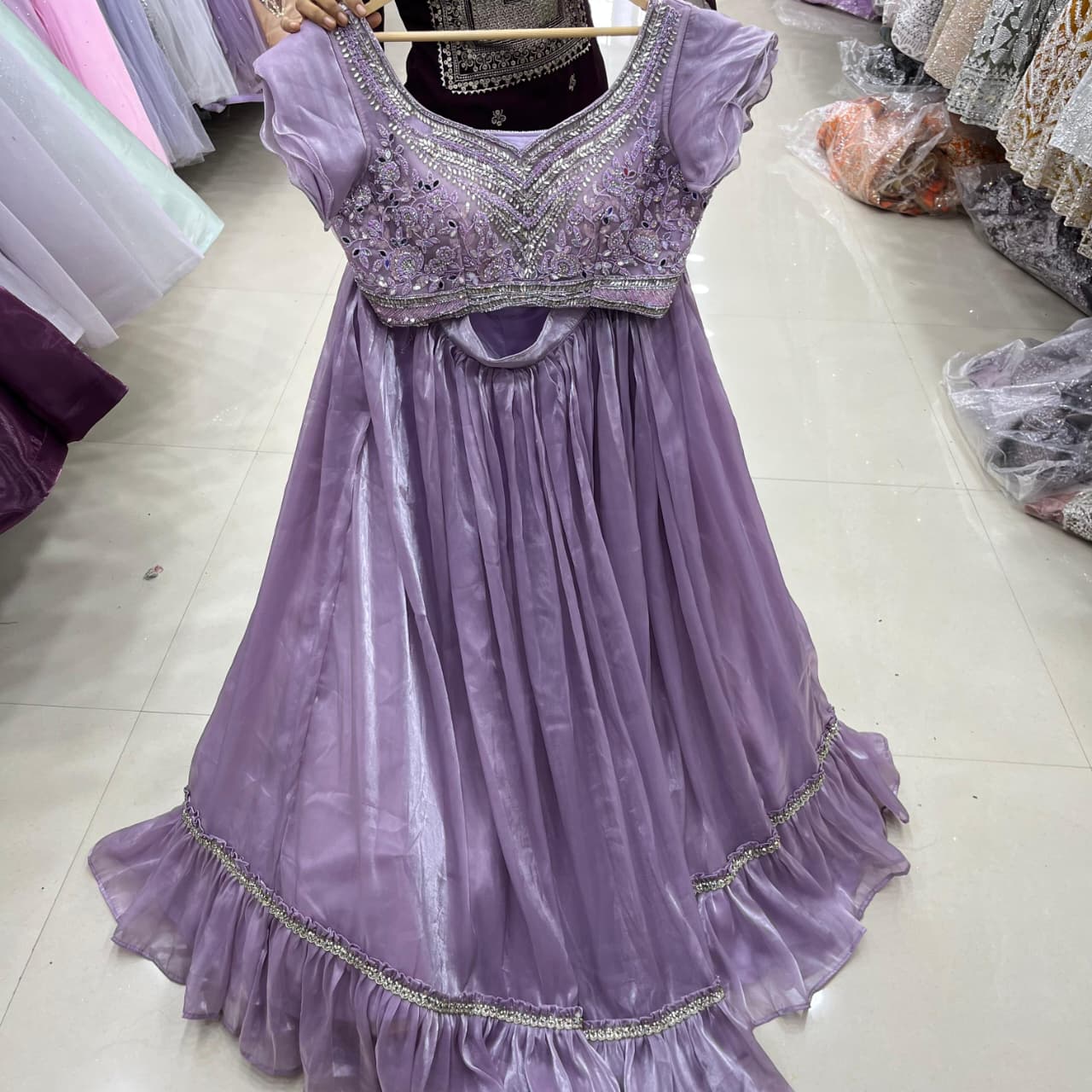 Gorgeous purple Crop top Lehenga