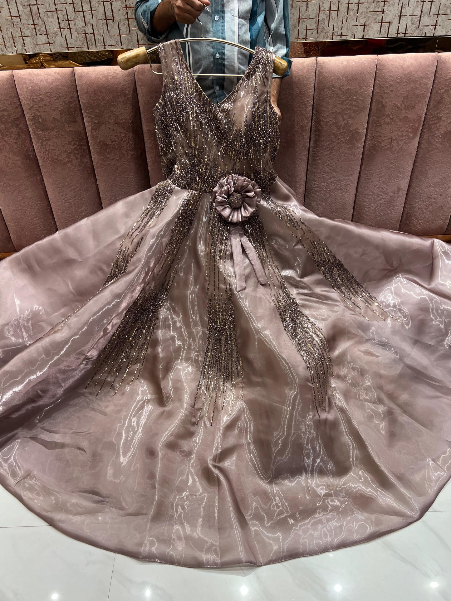 Attractive Brown Sequins gown