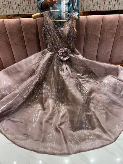 Attractive Brown Sequins gown