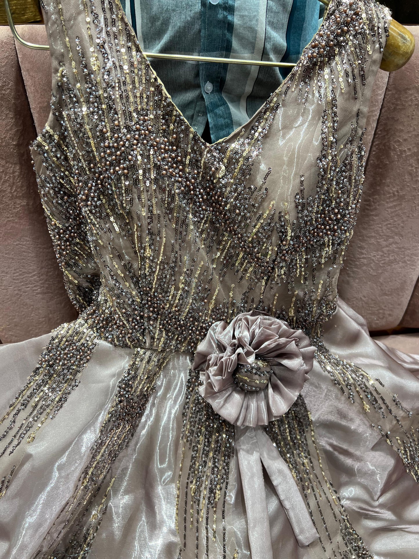 Attractive Brown Sequins gown