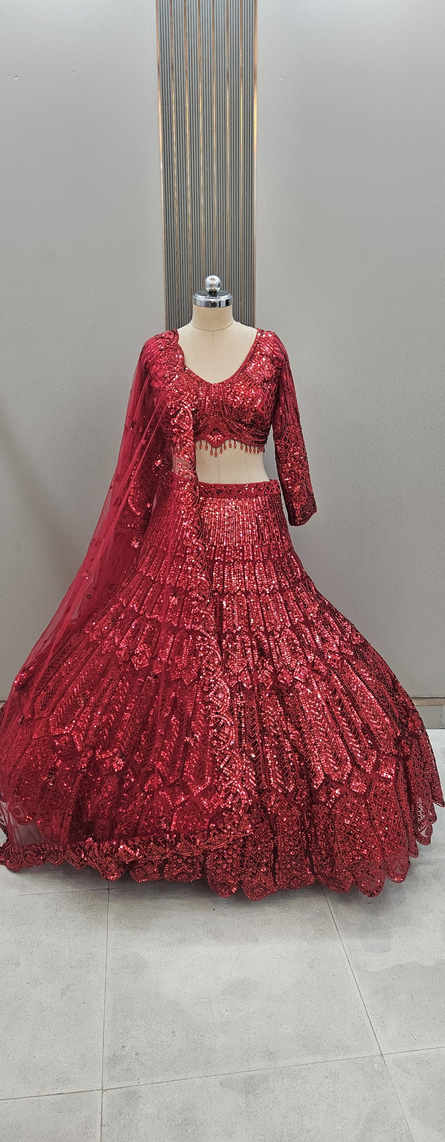 Lovely black on Black Monotone Crop top Lehenga