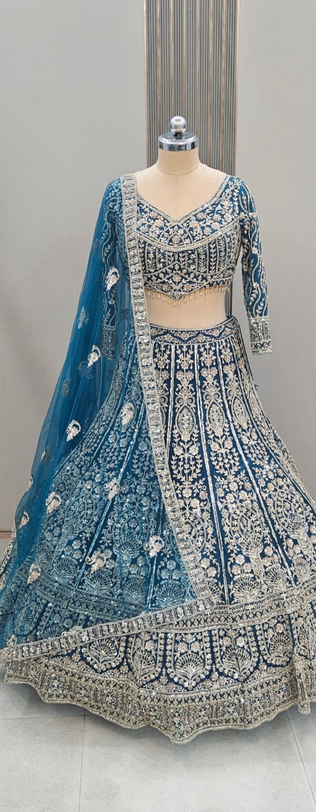 Fabulous blue Crop top Lehenga