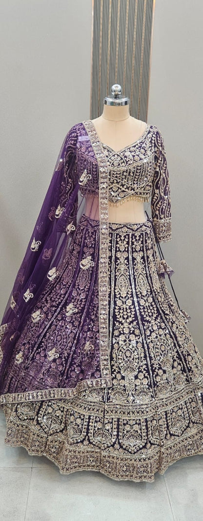 Fabulous blue Crop top Lehenga