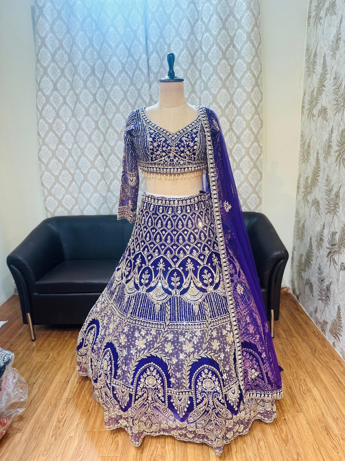 Amazing purple Crop top Lehenga