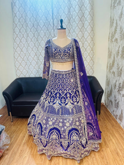 Amazing purple Crop top Lehenga