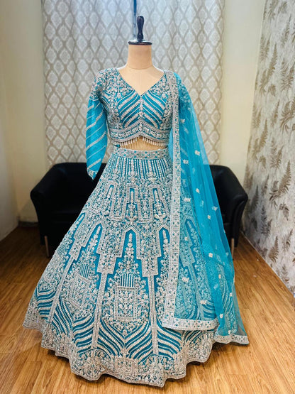 Pleasing purple Crop top Lehenga