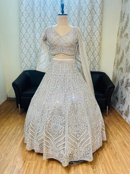 Pleasing purple Crop top Lehenga