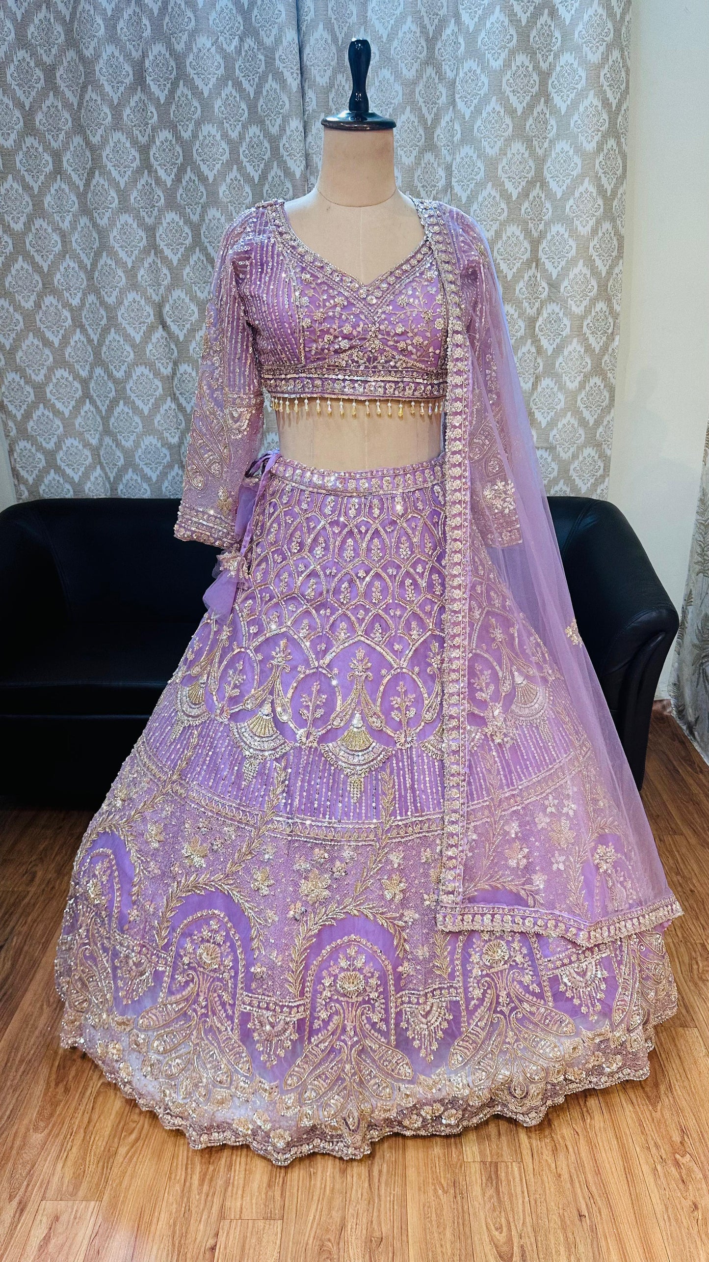 Amazing purple Crop top Lehenga