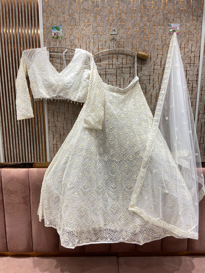 Amazing light golden Monotone Crop top Lehenga