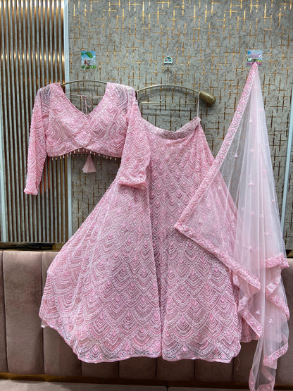 Amazing light golden Monotone Crop top Lehenga