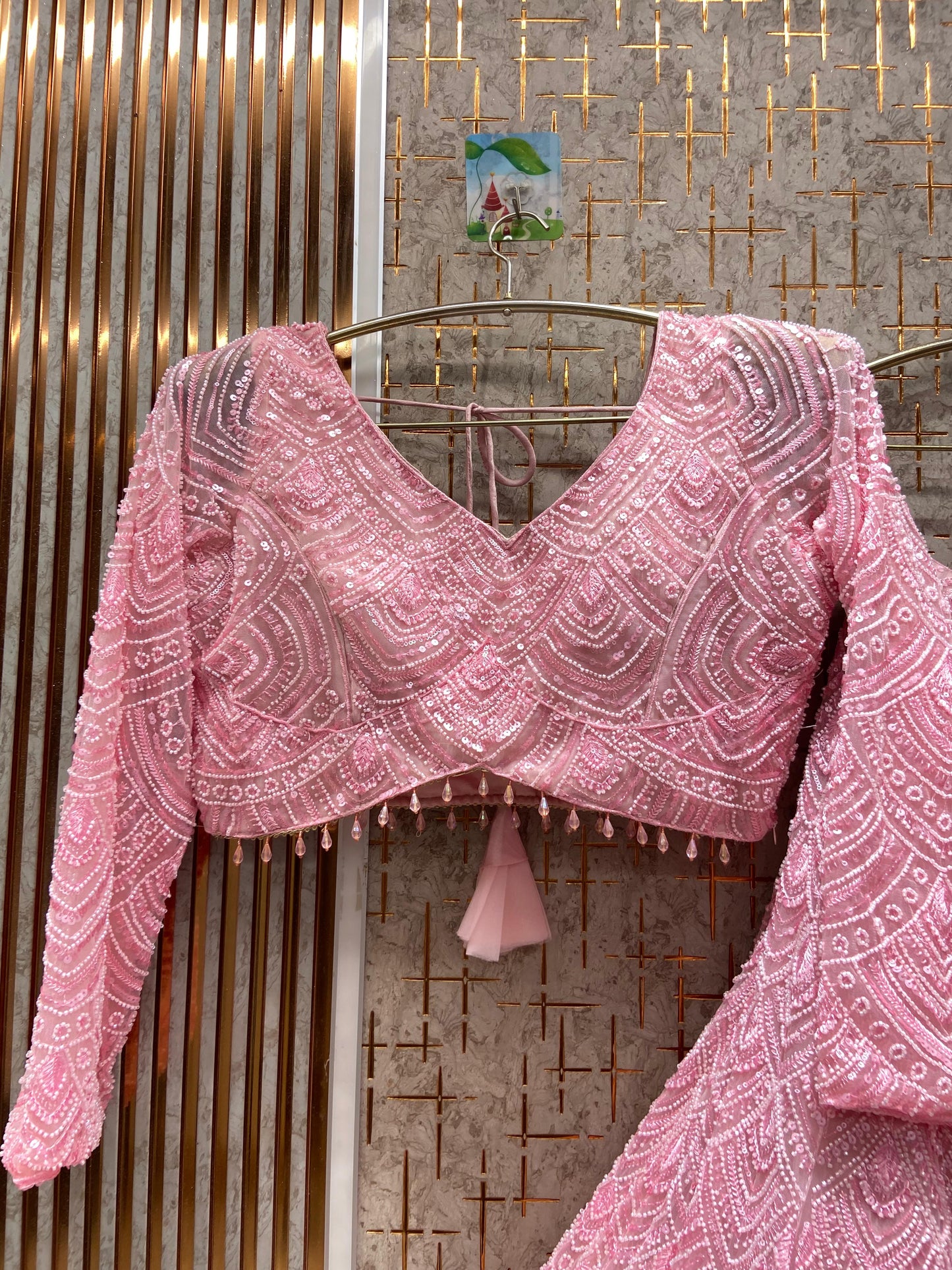 Amazing light golden Monotone Crop top Lehenga