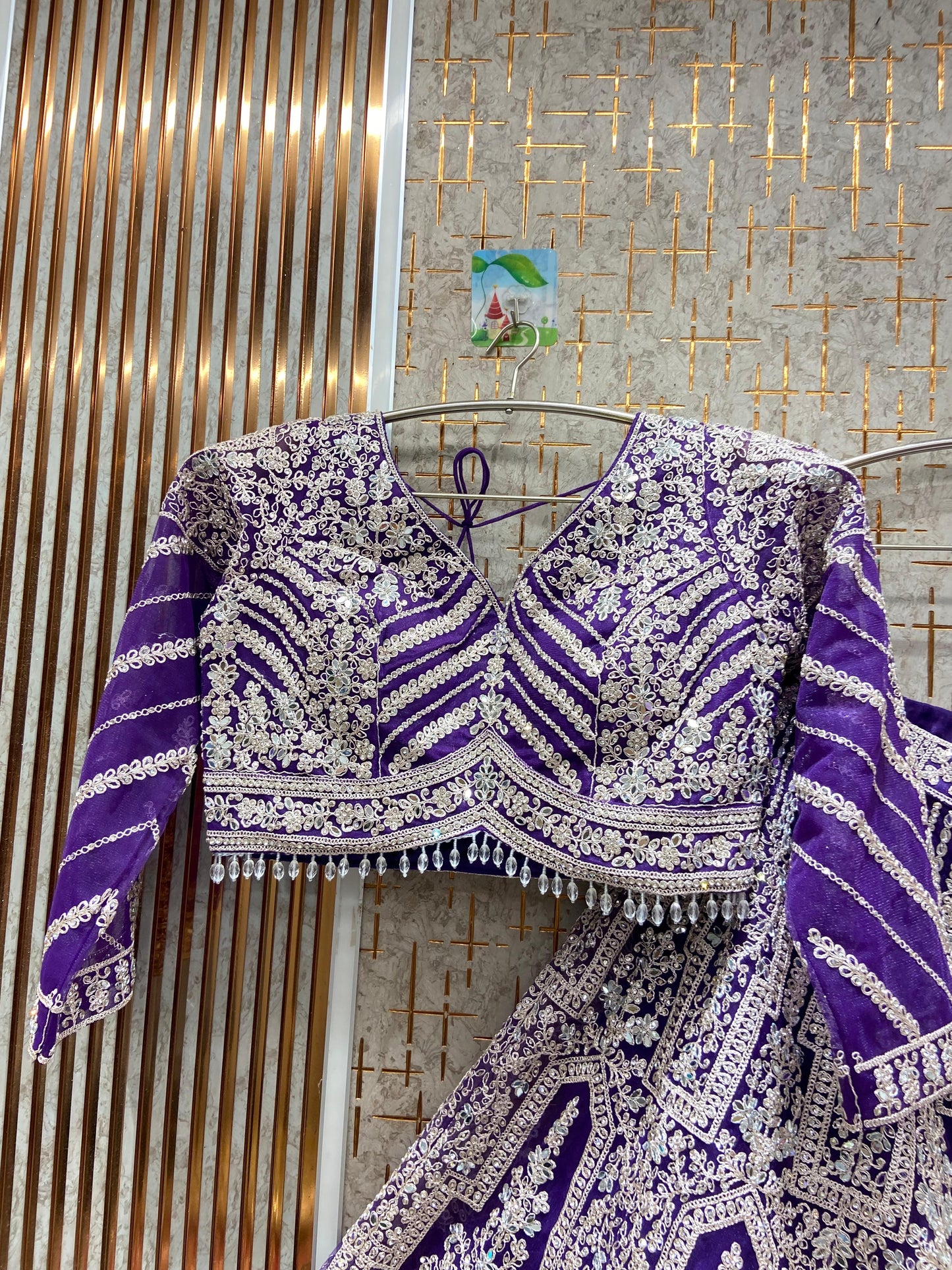 Pleasing purple Crop top Lehenga