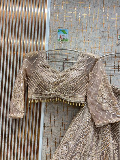 Designer purple Crop top Lehenga