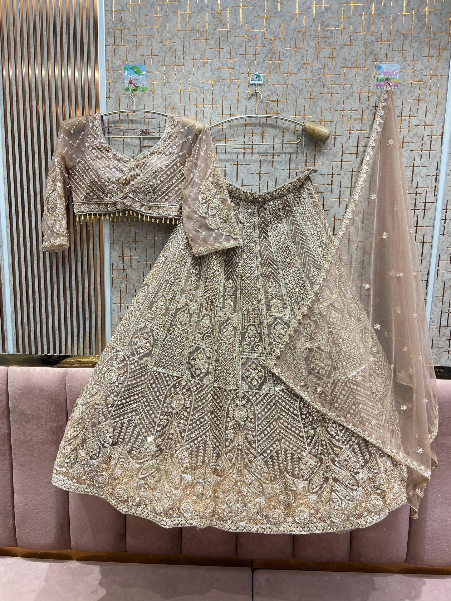 Designer purple Crop top Lehenga