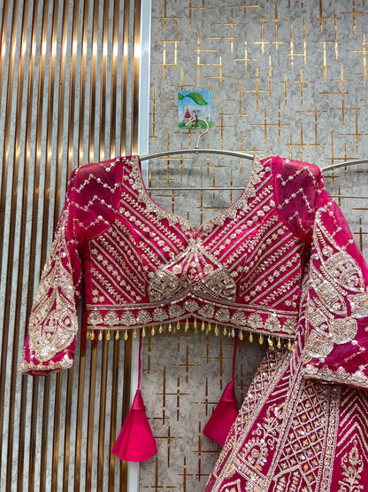 Designer purple Crop top Lehenga