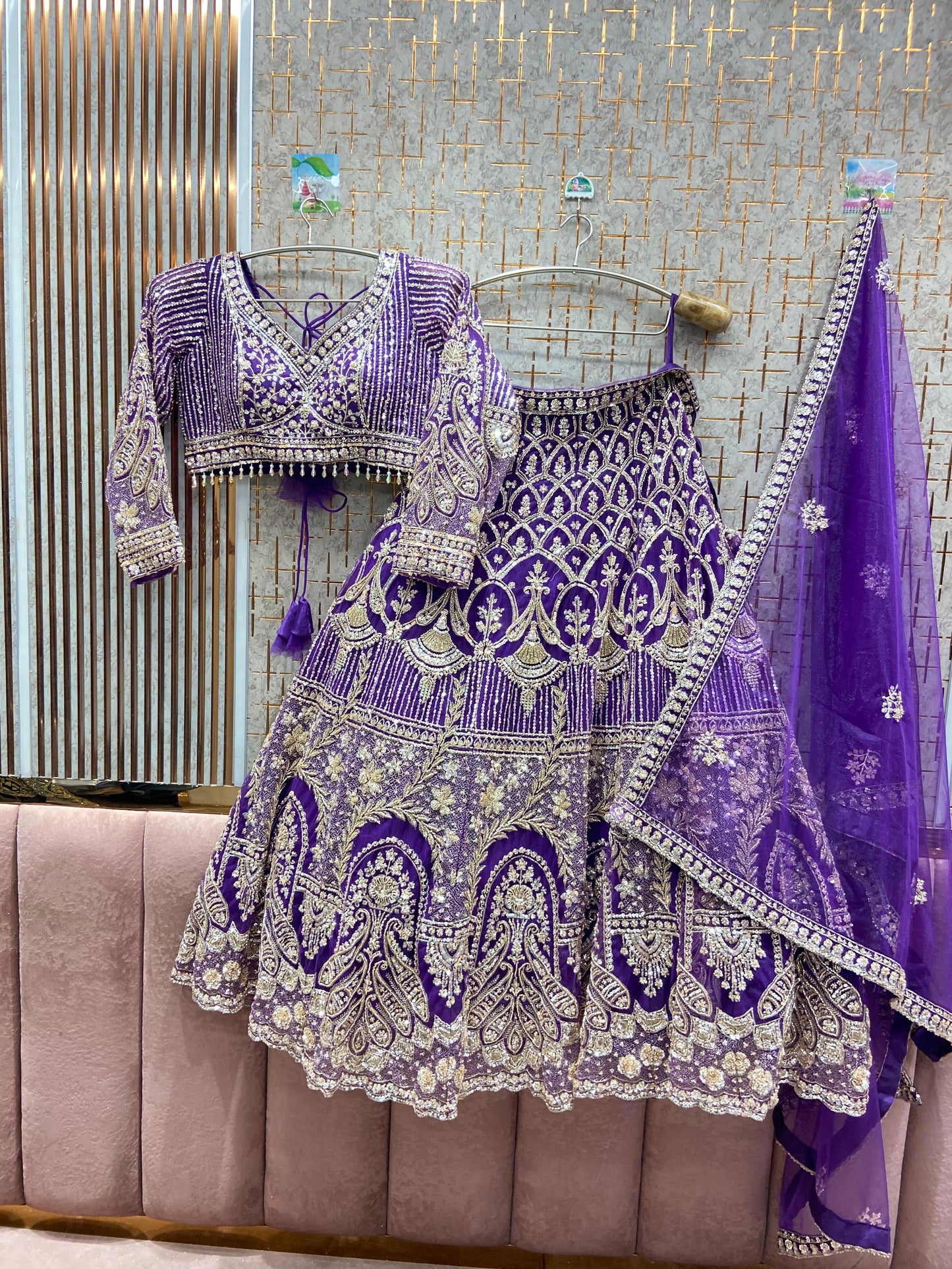 Amazing purple Crop top Lehenga