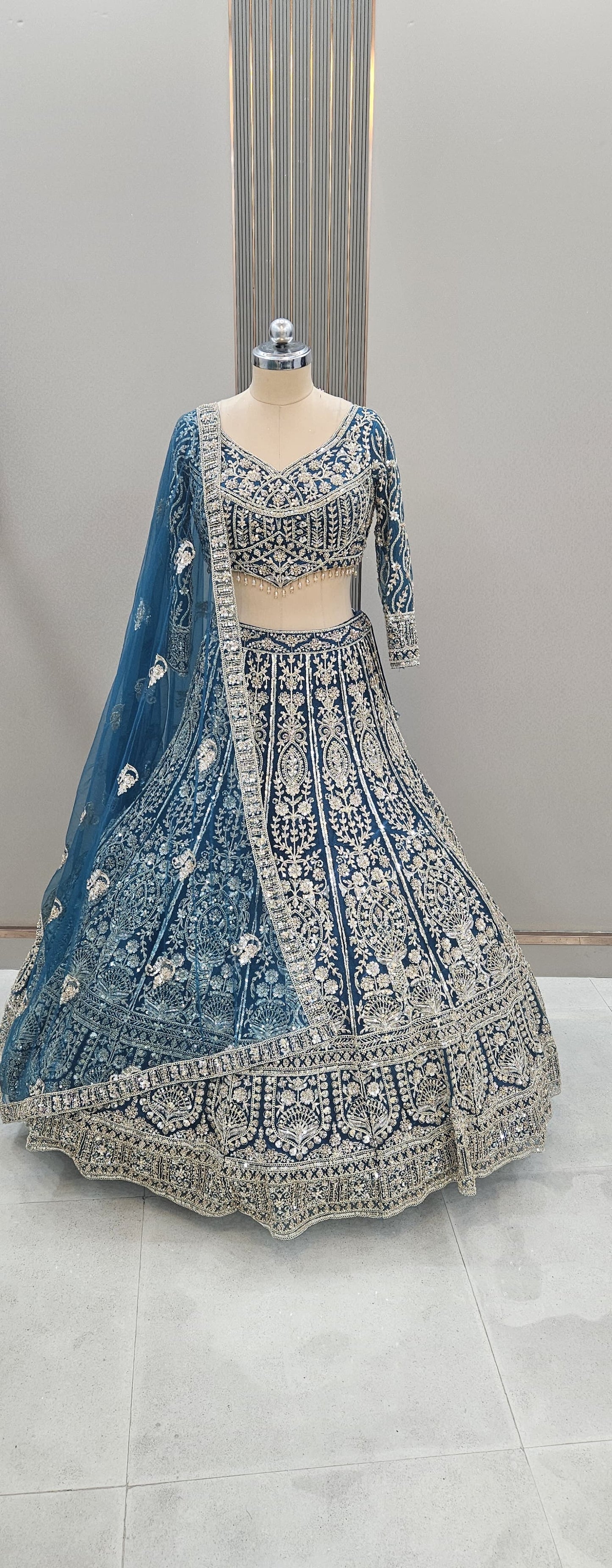 Fabulous blue Crop top Lehenga