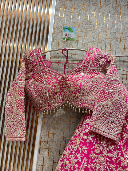 Delightful maroon crop top Lehenga Happy Customer