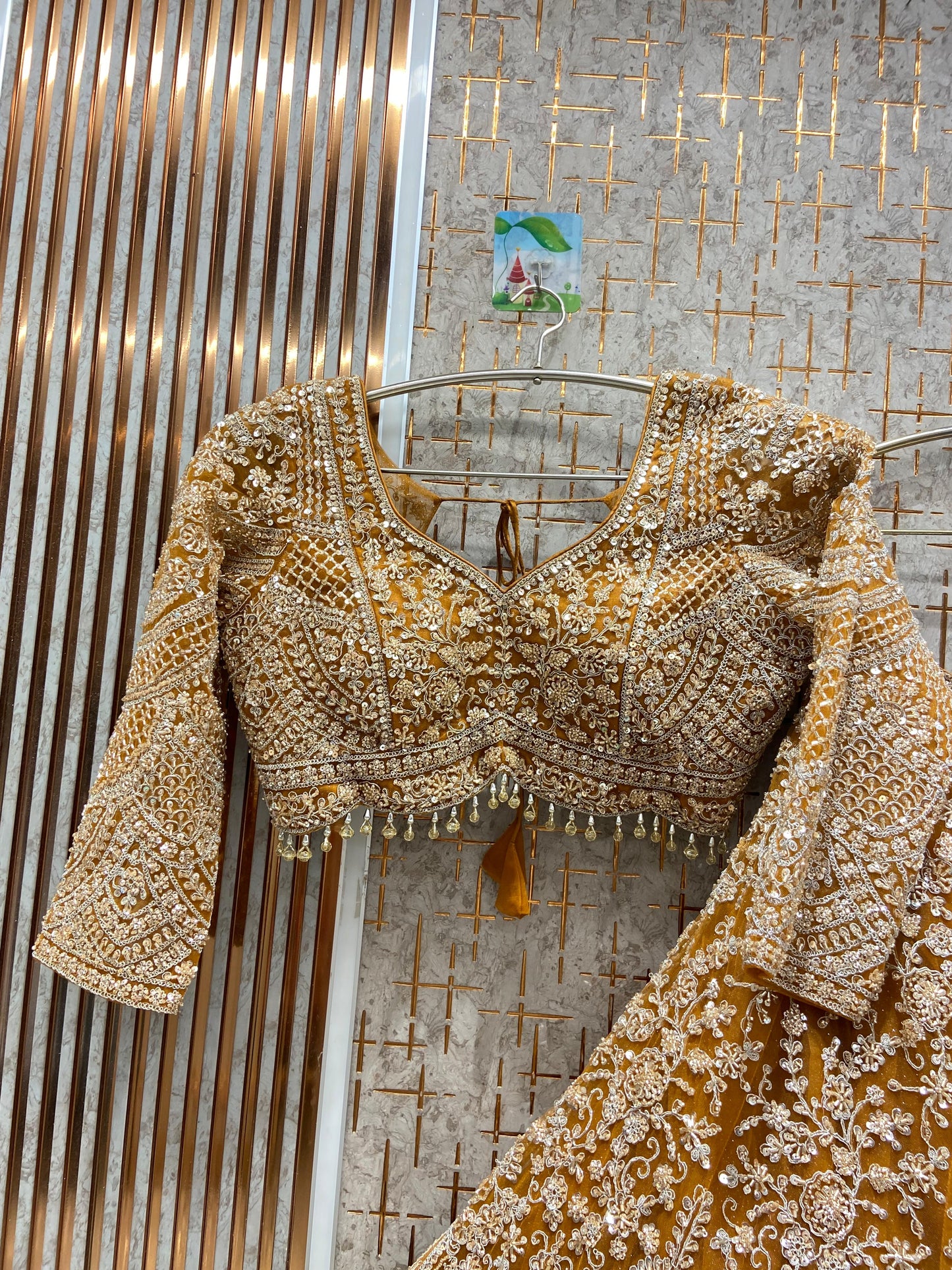 Delightful maroon crop top Lehenga Happy Customer